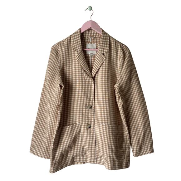 Madewell Linen Gingham Blazer